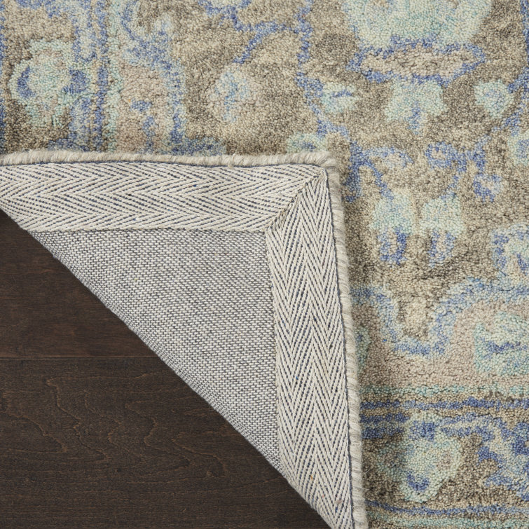 Bungalow Rose Handmade Hand Tufted Wool Blue/Beige/Brown Rug Wayfair